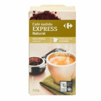 Café molido natural express CARREFOUR 250 g. Café molido natural express CARREFOUR 250 g.