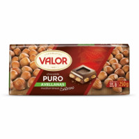 Chocolate puro con avellanas enteras Valor sin gluten 250 g.