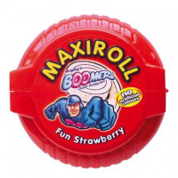 Chicle de fresa MaxiRoll BOOMER 56 g. Chicle de fresa MaxiRoll BOOMER 56 g.