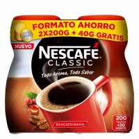 Café descafeinado Classic Nescafe pack 2 unidades de 200 g.