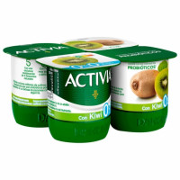 Bífidus desnatado con kiwi DANONE Activia sin azúcar añadido pack de 4 unidades de 120 g. Bífidus desnatado con kiwi DANONE Activia sin azúcar añadido pack de 4 unidades de 120 g.