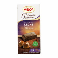 Chocolate con leche relleno de mousse de avellana sin azúcar añadido Valor sin gluten 150 g.
