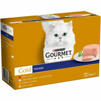 Comida húmeda mousse surtido para gato adulto Purina Gourmet Gold 12x85 g.