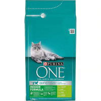 PURINA ONE Indoor pienso para gatos adultos esterilizados con pavo y cereales integrales bolsa 1,5 kg PURINA ONE Indoor pienso para gatos adultos esterilizados con pavo y cereales integrales bolsa 1,5 kg