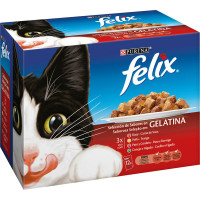 FELIX comida húmeda para gatos selección de carne en gelatina caja 12 unidades bolsa 85 g FELIX comida húmeda para gatos selección de carne en gelatina caja 12 unidades bolsa 85 g