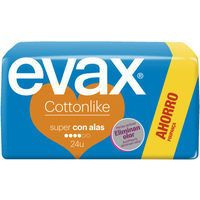 Compresa super con alas EVAX Cottonlike, paquete 24 uds