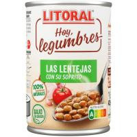 Lentejas Hoy Legumbres LITORAL, lata 435 g Lentejas Hoy Legumbres LITORAL, lata 435 g