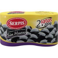 Aceitunas negras sin hueso SERPIS, pack 2x85 g Aceitunas negras sin hueso SERPIS, pack 2x85 g