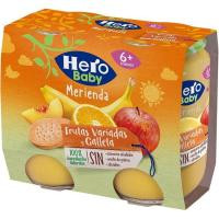 Merienda de frutas con galleta HERO, pack 2x190 g Merienda de frutas con galleta HERO, pack 2x190 g