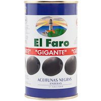 Aceitunas negras con hueso EL FARO, lata 150 g