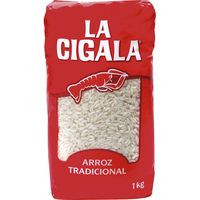 Arroz redondo tradicional LA CIGALA, paquete 1 kg