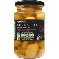 Aceitunas con pimiento EROSKI SELEQTIA, frasco 190 g Aceitunas con pimiento EROSKI SELEQTIA, frasco 190 g