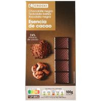 Chocolate negro 74% cacao EROSKI, tableta 100 g