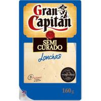 Queso semi GRAN CAPITAN, lonchas, bandeja 160 g Queso semi GRAN CAPITAN, lonchas, bandeja 160 g