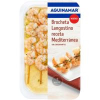 Brocheta langostino receta Mediterránea AGUINAMAR, bandeja 145 g Brocheta langostino receta Mediterránea AGUINAMAR, bandeja 145 g