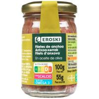 Anchoa en aceite de oliva EROSKI, frasco 55 g Anchoa en aceite de oliva EROSKI, frasco 55 g
