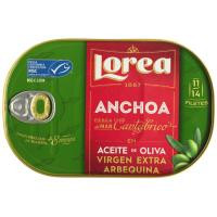 Anchoas en a. de oliva virgen extra arbequina LOREA, lata 55 g Anchoas en a. de oliva virgen extra arbequina LOREA, lata 55 g