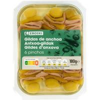 Gildas de anchoa EROSKI, 6 uds, bandeja 180 g Gildas de anchoa EROSKI, 6 uds, bandeja 180 g