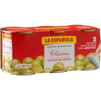 Aceitunas rellenas LA ESPAÑOLA, pack 3x50 g Aceitunas rellenas LA ESPAÑOLA, pack 3x50 g