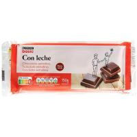 Chocolate con leche EROSKI BASCI, pack 3x150 g