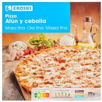 Pizza masa fina de atún-cebolla EROSKI, caja 370 g Pizza masa fina de atún-cebolla EROSKI, caja 370 g