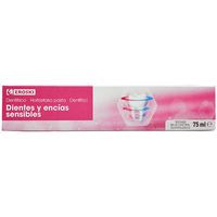 Dentífrico dientes-encías sensibles EROSKI, tubo 75 ml