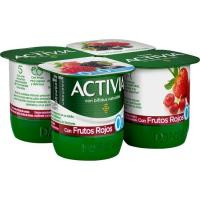 Activia 0% con frutos rojos DANONE, pack 4x120 g Activia 0% con frutos rojos DANONE, pack 4x120 g