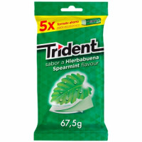 Chicles de hierbabuena TRIDENT pack de 5 unidades de 13,5 g.