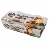 Profiteroles al cacao CARREFOUR Original pack de 2 unidades de 80 g.