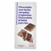Chocolate extrafino con leche y cereales crujientes 100 g.