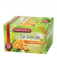 Té verde con jengibre y naranja en bolsitas POMPADOUR 20 ud.