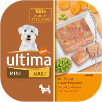 ULTIMA Mini Adult comida húmeda para perros mini con pollo y verduras tarrina 150 g