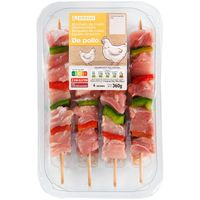 Brocheta de pechuga de pollo EROSKI , bandeja 360 g