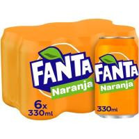 Refresco de naranja FANTA, pack 6x33 cl