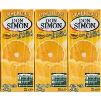 Néctar de naranja sin azúcar DON SIMON, pack 6x20 cl