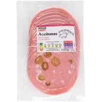 Mortadela con aceitunas EROSKI basic, sobre 250 g