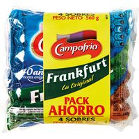Salchichas Frankfurt CAMPOFRÍO, pack 4x140 g