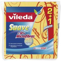 Bayeta suave 30% microfibras VILEDA, pack 2+1 ud