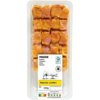 Pincho de cerdo al curry EROSKI, 4 uds., bandeja 340 g