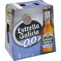 Cerveza 0,0 ESTRELLA GALICIA, pack botellín 6x25 cl