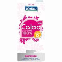 Leche desnatada calcio plus KAIKU, brik 1 litro
