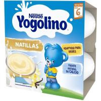 Yogolino de natillas sabor vainilla NESTLÉ, pack 4x100 g