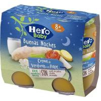 Crema de verduras-rape HERO Buenas Noches, pack 2x190 g