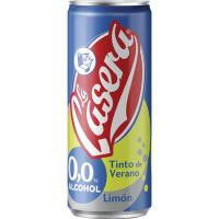 Tinto de verano limón sin alcohol LA CASERA, lata 33 cl