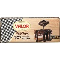 Chocolate 70% para postre VALOR, tableta 200 g