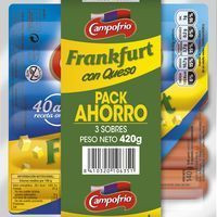 Salchichas Frankfurt de queso CAMPOFRÍO, sobre 420 g