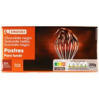 Chocolate negro para postre EROSKI, tableta 200 g