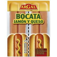 Salchichas bocata de jamón-queso ARGAL, sobre 230 g