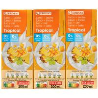 Lactozumo tropical EROSKI, pack 6x200 ml