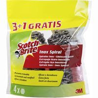Estropajo inox spirals SCOTCH-BRITE, pack 3+1 uds